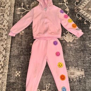 Lola + The Boys Pink Smiley Face Kids Matching Set